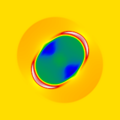 2-D Problem 5: MHD blast, Fig. 13 G&S05