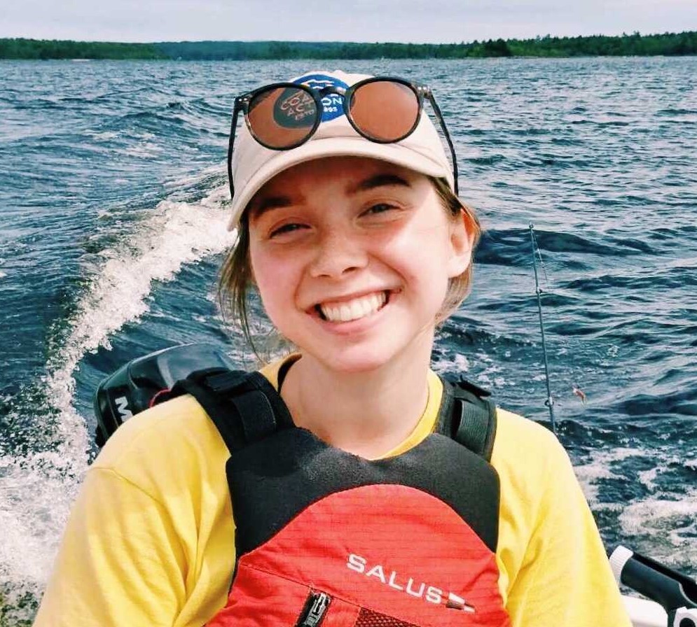 Jillian Taylor in a boat working