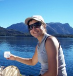 Romina at work on Lake Nahuel Huapi