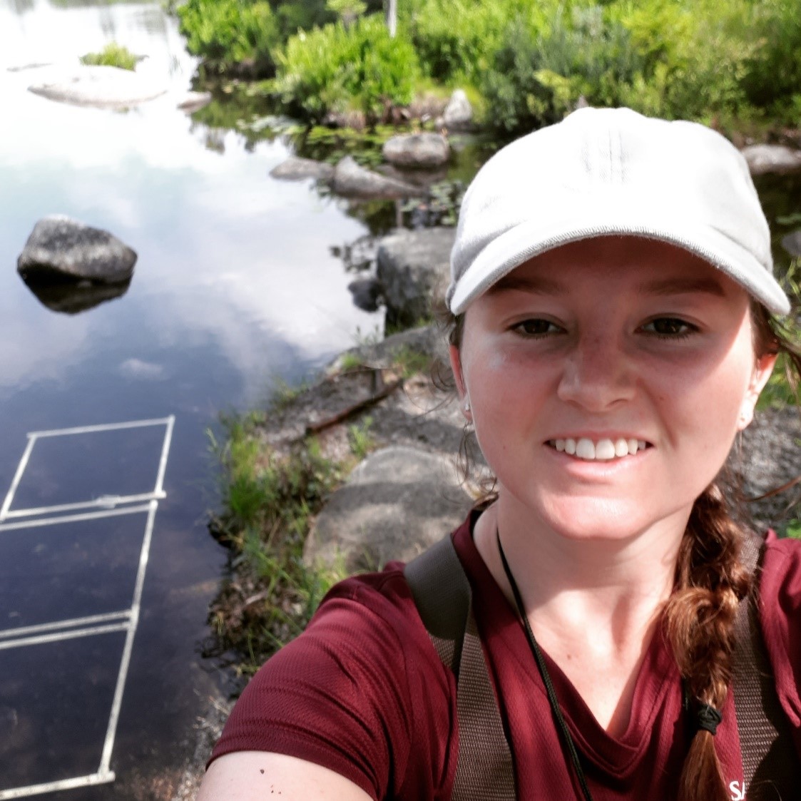 Sarah selfie at work during snail monitoring